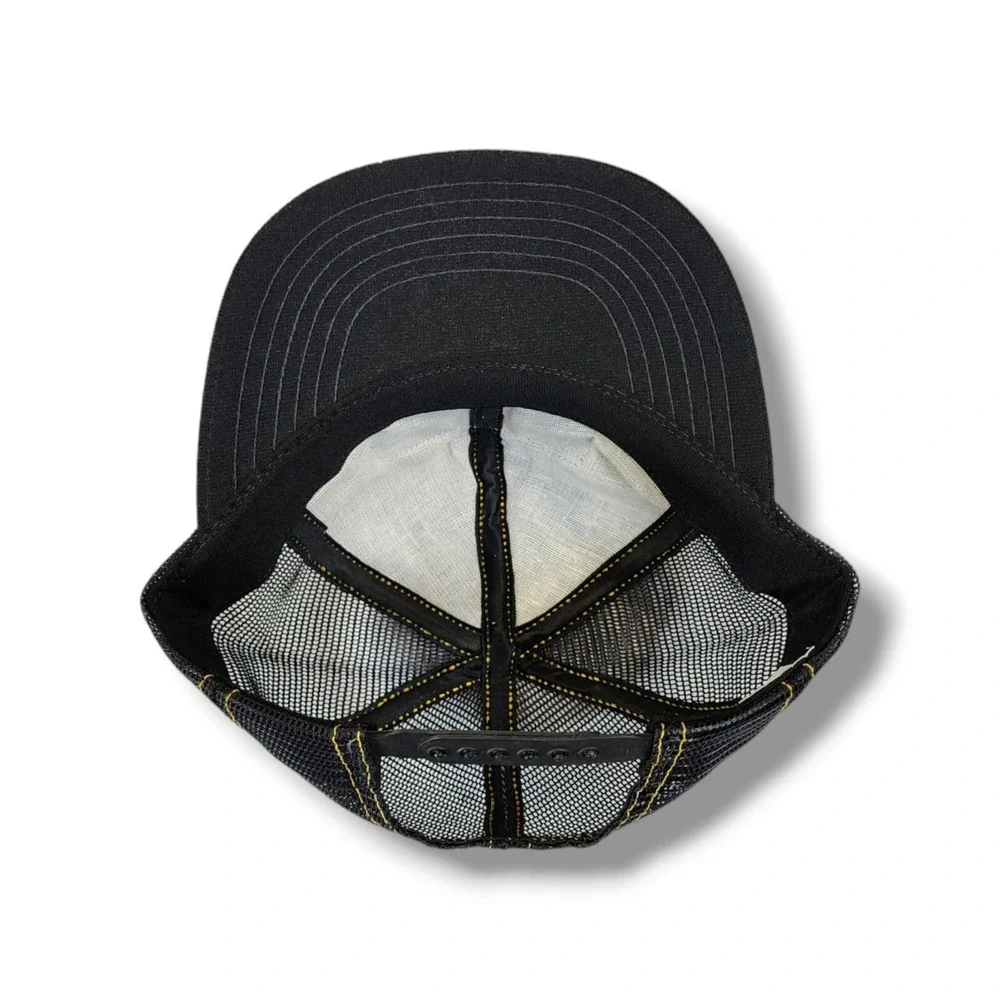Vintage Wagner Mesh Trucker's Snapback Black Hat‎ Cap By Paramount Cap